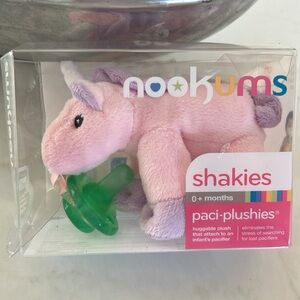 Nookums Pink Unicorn‎ Shakies Paci-Plushie 0+months NWT